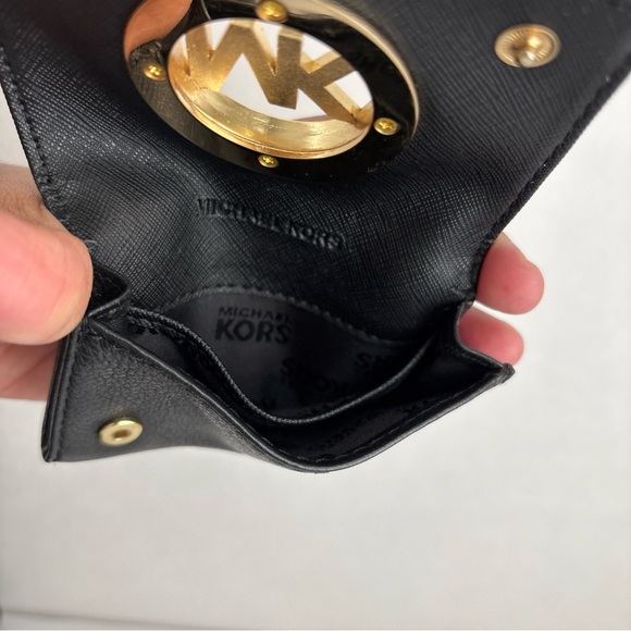 Michael Kors Black Hobo Bag Gold MK Logo & Wallet Set - Picture 12 of 14